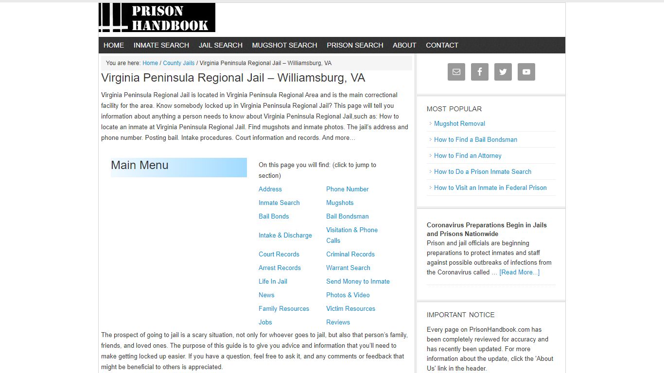 Virginia Peninsula Regional Jail – Williamsburg, VA